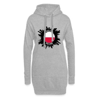 Kielce Skyline Polen Flagge Reise-Souvenir - Hoodie-Kleid - Grau meliert - Vorne