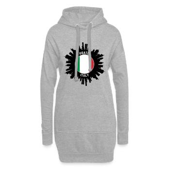 Prato Skyline Italie Flag Souvenir de voyage - Sweat-shirt à capuche long Femme - gris chiné - Devant