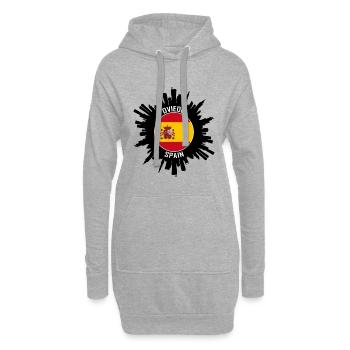 Oviedo Skyline Spanien Flagge Reise-Souvenir - Hoodie-Kleid - Grau meliert - Vorne
