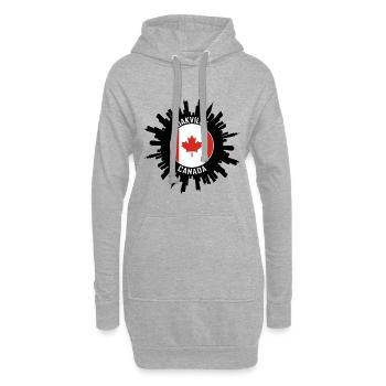Oakville Skyline Canada Flag Souvenir de voyage - Sweat-shirt à capuche long Femme - gris chiné - Devant