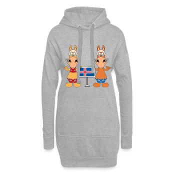 ISLANDPFERDE - ISLÄNDER - ISLAND - SHAKA - PFERDE - Hoodie-Kleid - Grau meliert - Vorne