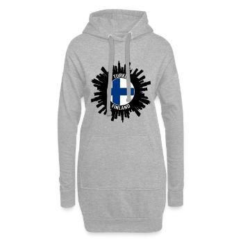 Turku Skyline Finnland Flagge Reise-Souvenir - Hoodie-Kleid - Grau meliert - Vorne