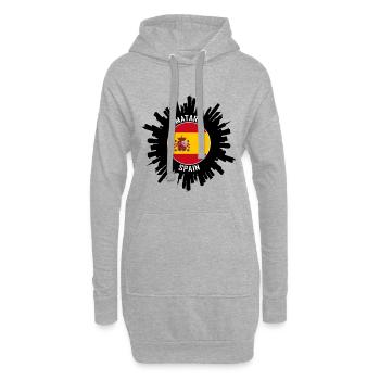 Mataro Skyline Espagne Flag Souvenir de voyage - Sweat-shirt à capuche long Femme - gris chiné - Devant