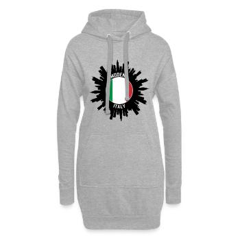 Modena Skyline Italien Flagge Reise-Souvenir - Hoodie-Kleid - Grau meliert - Vorne