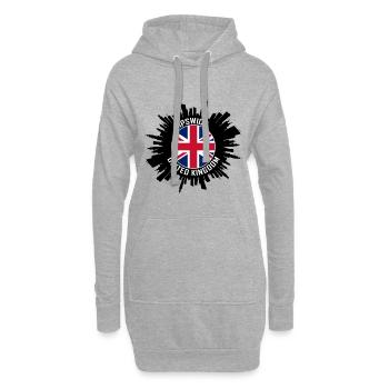 Ipswich Skyline UK Flagge Reise-Souvenir - Hoodie-Kleid - Grau meliert - Vorne