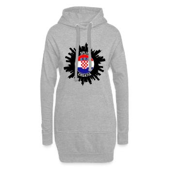 Split Skyline Croatie drapeau souvenir de voyage - Sweat-shirt à capuche long Femme - gris chiné - Devant