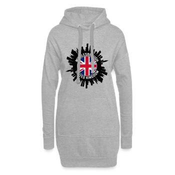 Middlesbrough Skyline UK Flagge Reise-Souvenir - Hoodie-Kleid - Grau meliert - Vorne