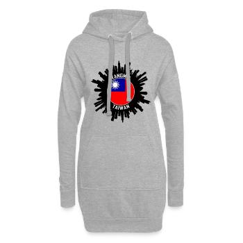Yangmei Skyline Taiwan Flag Souvenir de voyage - Sweat-shirt à capuche long Femme - gris chiné - Devant