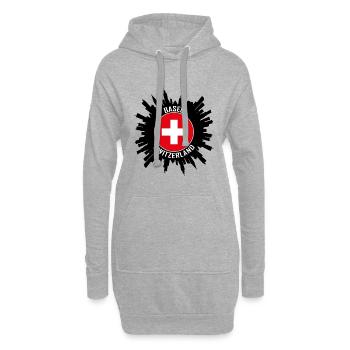 Basel Skyline Schweiz Flagge Reise-Souvenir - Hoodie-Kleid - Grau meliert - Vorne