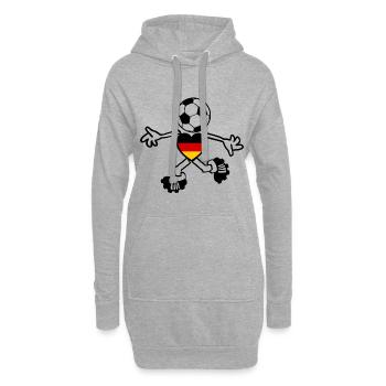 Der deutsche Fußball Spieler - Hoodie-Kleid - Grau meliert - Vorne