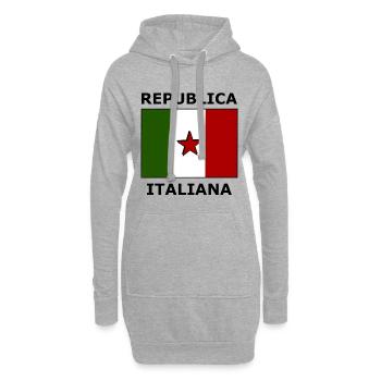 La République italienne - Sweat-shirt à capuche long Femme - gris chiné - Devant