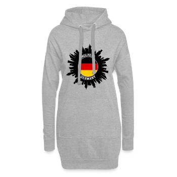 Mulheim Skyline Allemagne Flag Souvenir de voyage - Sweat-shirt à capuche long Femme - gris chiné - Devant
