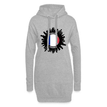 Toulon Skyline France Flag Souvenir de voyage - Sweat-shirt à capuche long Femme - gris chiné - Devant