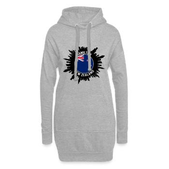 Hamilton Skyline Neuseeland Flagge Reise-Souvenir - Hoodie-Kleid - Grau meliert - Vorne