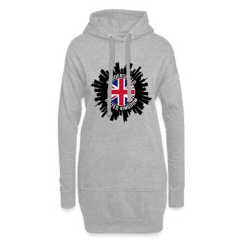 Huddersfield Skyline UK Flagge Reise-Souvenir - Hoodie-Kleid - Grau meliert - Vorne