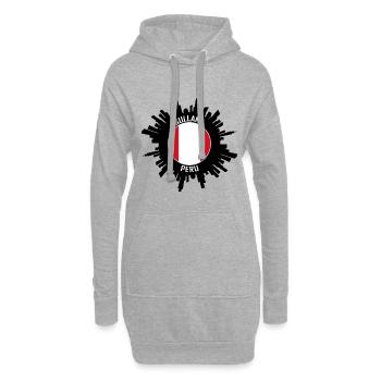 Sullana Skyline Peru Flagge Reise-Souvenir - Hoodie-Kleid - Grau meliert - Vorne