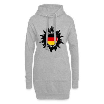 Solingen Skyline Allemagne Flag Souvenir de voyage - Sweat-shirt à capuche long Femme - gris chiné - Devant