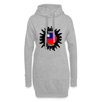 Bade Skyline Taiwan Flag Souvenir de voyage - Sweat-shirt à capuche long Femme - gris chiné - Devant