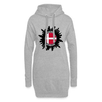 Odense Skyline Danemark Flag Souvenir de voyage - Sweat-shirt à capuche long Femme - gris chiné - Devant