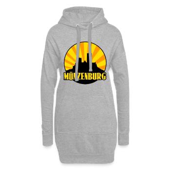 Burg Münzenberg in Hessen - Hoodie-Kleid - Grau meliert - Vorne