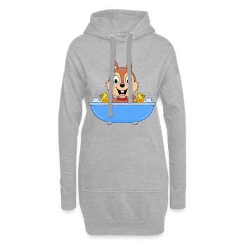 EICHHÖRNCHEN - BADEWANNE - TIER - TIERISCH - Hoodie-Kleid - Grau meliert - Vorne