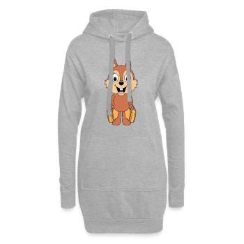 REISE - URLAUB - EICHHÖRNCHEN - AUSWANDERER - TIER - Hoodie-Kleid - Grau meliert - Vorne