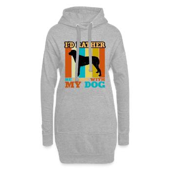 Anatolien Shephard Dog Silhouette Rétro Coucher de soleil - Sweat-shirt à capuche long Femme - gris chiné - Devant