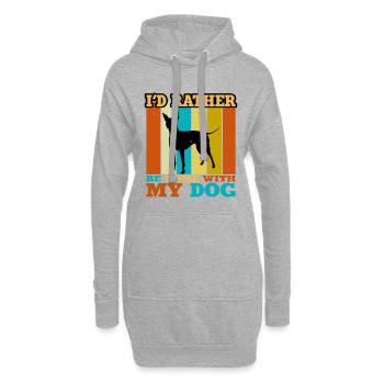 American Hairless Terrier Dog Silhouette Retro - Sweat-shirt à capuche long Femme - gris chiné - Devant