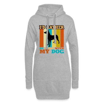 Chien courant andalou Chien amoureux Silhouette Rétro Coucher de soleil - Sweat-shirt à capuche long Femme - gris chiné - Devant