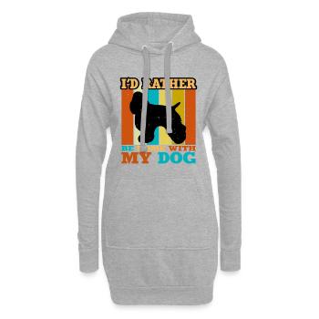 Cocker américain Spaniel Dog Silhouette Retro Sun - Sweat-shirt à capuche long Femme - gris chiné - Devant