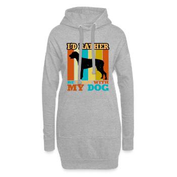 American Foxhound Hund Love Silhouette Retro Sunset - Hoodie-Kleid - Grau meliert - Vorne