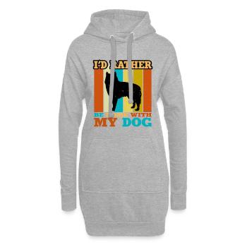 Alaskan Malamute Hundeliebhaber Silhouette Retro Sonnenuntergang - Hoodie-Kleid - Grau meliert - Vorne