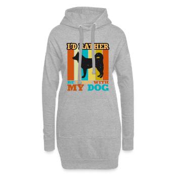 Alaskan Klee Kai Dog Lover Silhouette Retro Sunset - Sweat-shirt à capuche long Femme - gris chiné - Devant