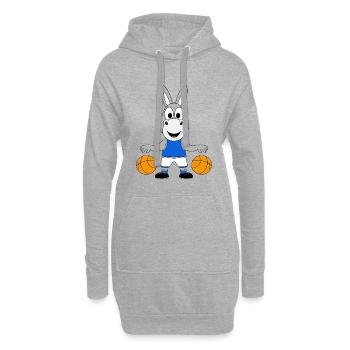 BASKETBALL - ESEL - TIER - KIND - BABY - TIERISCH - Hoodie-Kleid - Grau meliert - Vorne