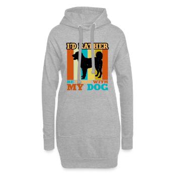 Appenzeller Sennenhund Hund Silhouette Retro Sunset - Hoodie-Kleid - Grau meliert - Vorne