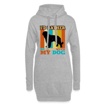 Barbet Dog Lover Silhouette Vintage Sunset - Sweat-shirt à capuche long Femme - gris chiné - Devant