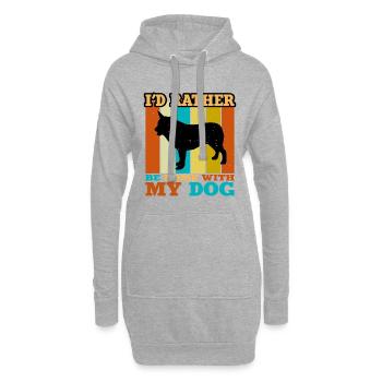 Australian Cattle Dog Liebe Silhouette Retro Sonnenuntergang - Hoodie-Kleid - Grau meliert - Vorne