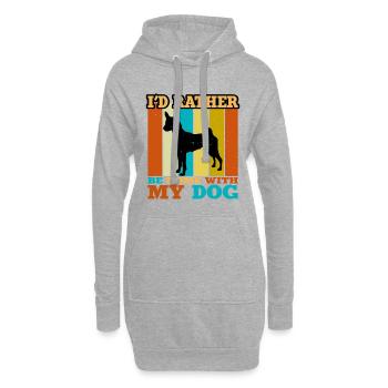 Basenji Hundeliebhaber Silhouette Vintage Sonnenuntergang - Hoodie-Kleid - Grau meliert - Vorne