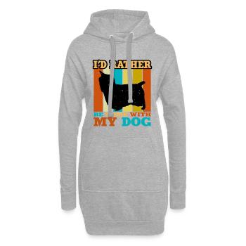 Australian Silky Terrier Dog Silhouette Retro Sun - Sweat-shirt à capuche long Femme - gris chiné - Devant
