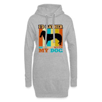 Basset Bleu De Gascogne Dog Silhouette Retro Sun - Sweat-shirt à capuche long Femme - gris chiné - Devant