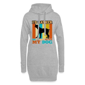 Boerboel Dog Lover Silhouette Vintage Sunset - Sweat-shirt à capuche long Femme - gris chiné - Devant