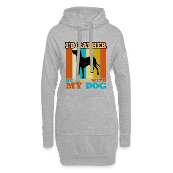Bleu De Gascogne Petit Dog Silhouette Retro Sunset - Hoodie-Kleid - Grau meliert - Vorne