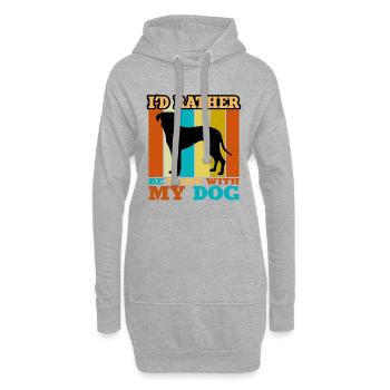 Blue Lacy Dog Lover Silhouette Vintage Sunset - Sweat-shirt à capuche long Femme - gris chiné - Devant