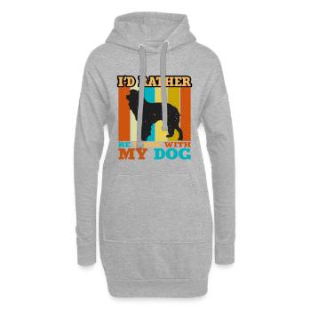 Border Collie Dog Lover Silhouette Vintage Sunset - Sweat-shirt à capuche long Femme - gris chiné - Devant