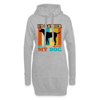 Noir et bronzé Virginie Foxhound Silhouette de chien - Sweat-shirt à capuche long Femme - gris chiné - Devant