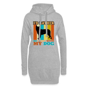Blue Heeler Dog Lover Silhouette Vintage Sunset - Sweat-shirt à capuche long Femme - gris chiné - Devant