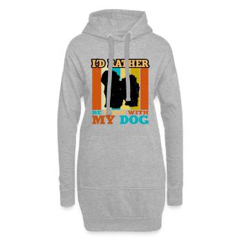 Bolognese Hundeliebhaber Silhouette Vintage Sonnenuntergang - Hoodie-Kleid - Grau meliert - Vorne