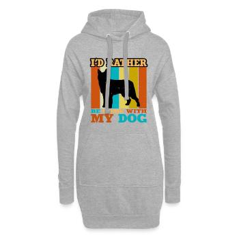 Bouvier Des Ardennes Hund Silhouette Retro Sunset - Hoodie-Kleid - Grau meliert - Vorne