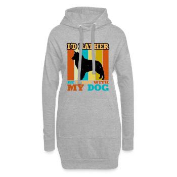 Bohème Berger Chien Amour Silhouette Rétro Coucher de Soleil - Sweat-shirt à capuche long Femme - gris chiné - Devant