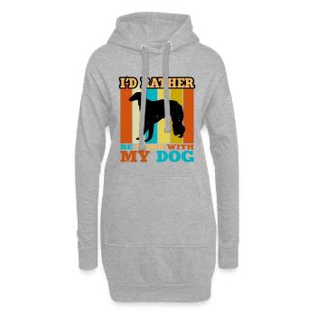Borzoi Dog Lover Silhouette Vintage Sunset - Sweat-shirt à capuche long Femme - gris chiné - Devant